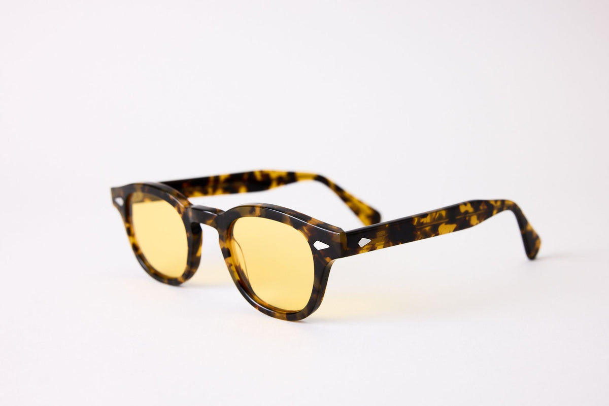Small - NEW YORK EYERISH, Causeway. Light Tortoise Frame with Yellow Lenses