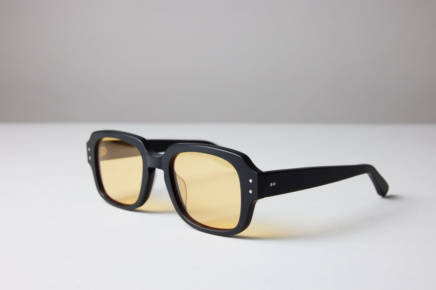 Large - NEW YORK EYERISH, "The Downings." Black Frame with Yellow Lenses