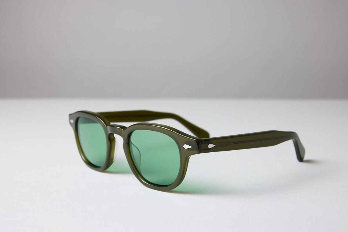 Large - NEW YORK EYERISH, Causeway. Olive Green Frame with Racing Green Lenses