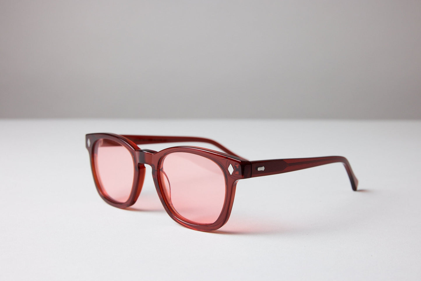 NEW YORK EYERISH, Castlerock. Garnet Red Frame with Rose Colored Lenses