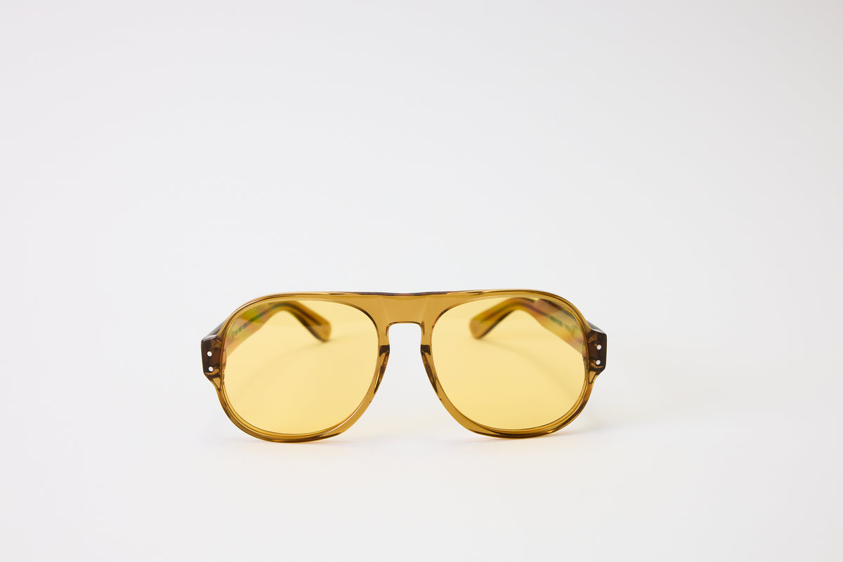 NEW YORK EYERISH, Belfasts, Caramel Frames with Yellow Lenses