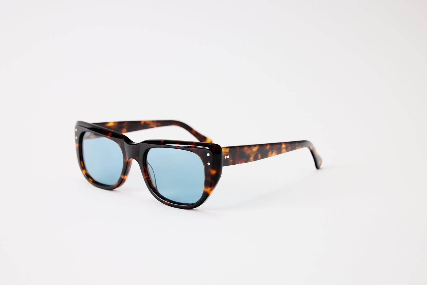 NEW YORK EYERISH, Bundorans. Dark Tortoise with Blue Lenses