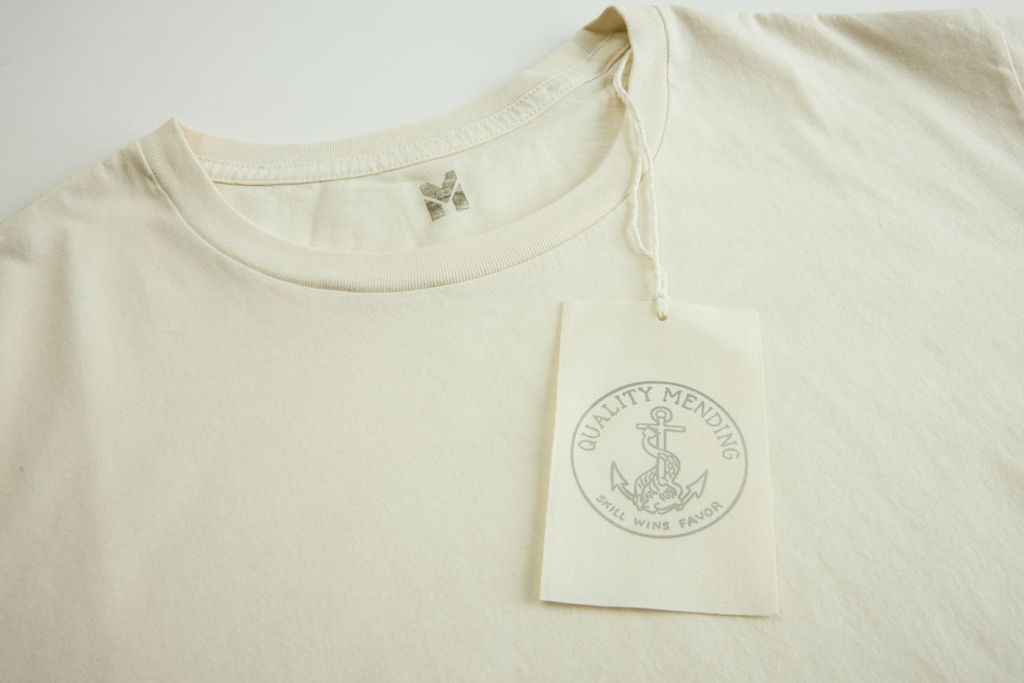THE QUALITY MENDING CO Vintage White Cotton Tee Shirt