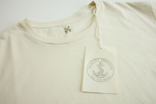 THE QUALITY MENDING CO Vintage White Cotton Tee Shirt