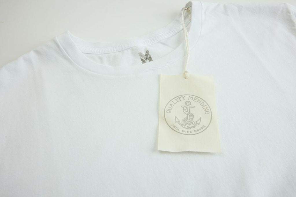 THE QUALITY MENDING CO White Cotton Tee Shirt