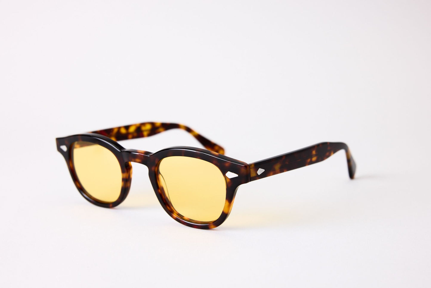 Small - NEW YORK EYERISH, Causeway. Dark Tortoise Frame with Yellow Lenses