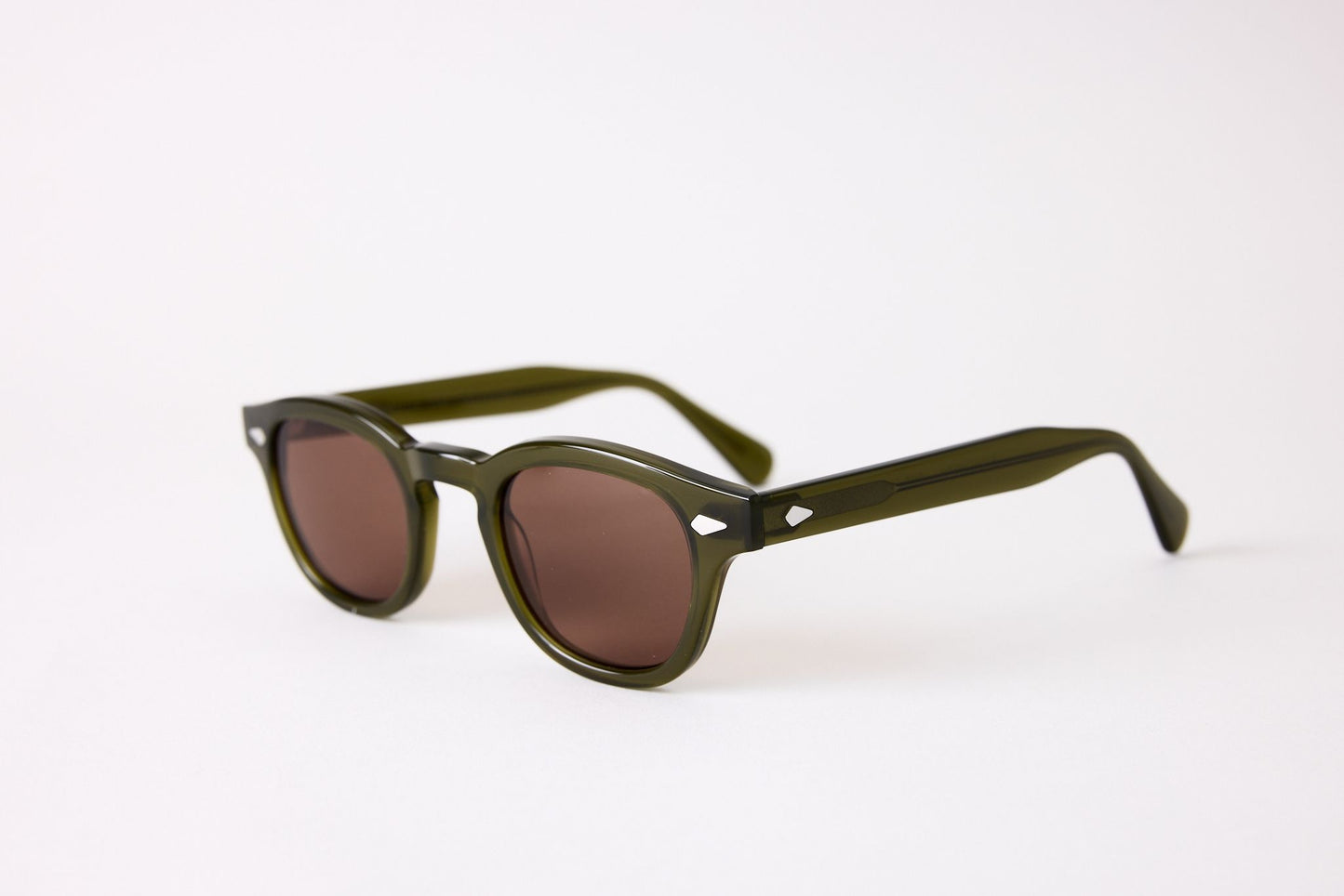 Small - NEW YORK EYERISH, Causeway. Green Frame with Amber Lenses