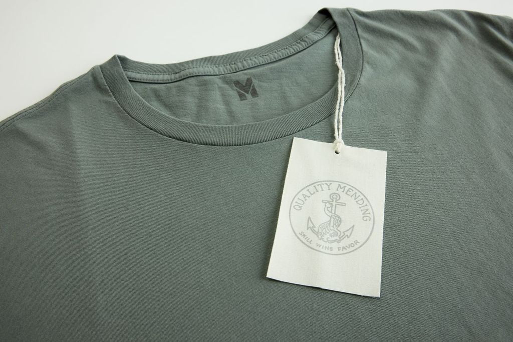 THE QUALITY MENDING CO Grey Cotton Tee Shirt