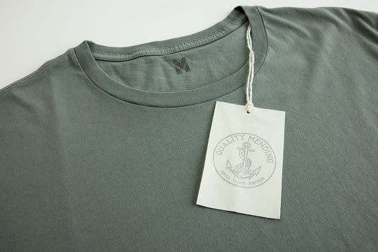 THE QUALITY MENDING CO Grey Cotton Tee Shirt