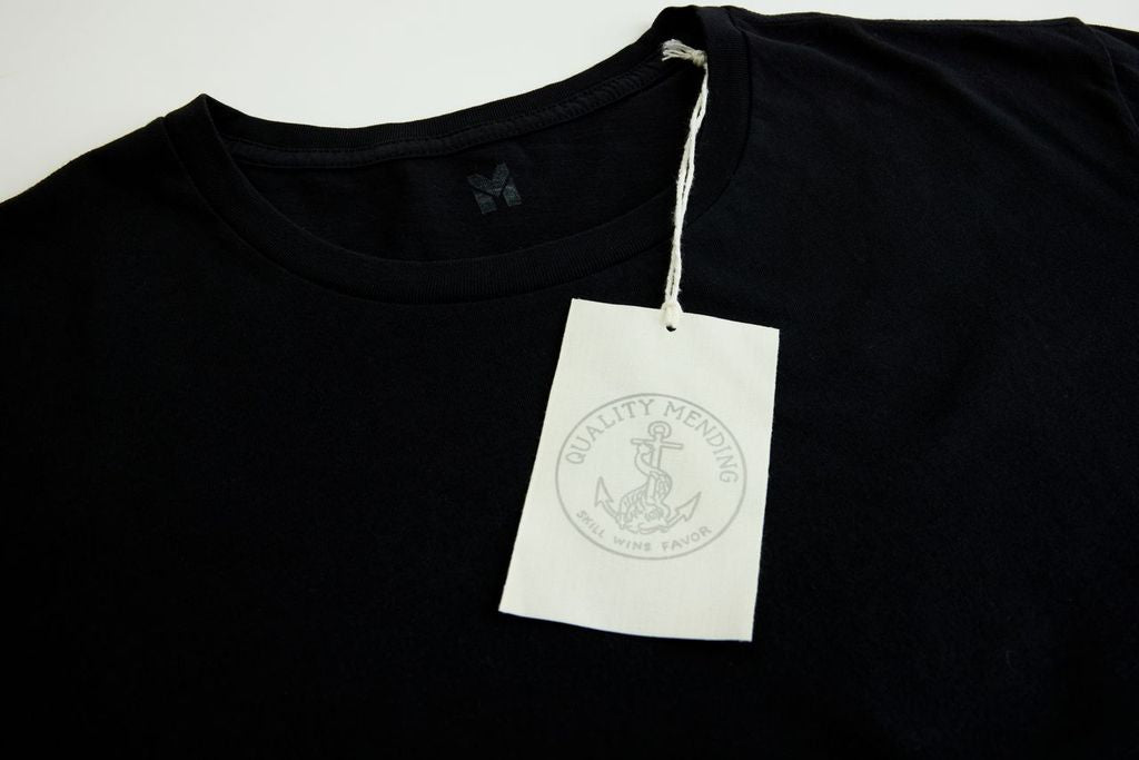 THE QUALITY MENDING CO Black Cotton Tee Shirt