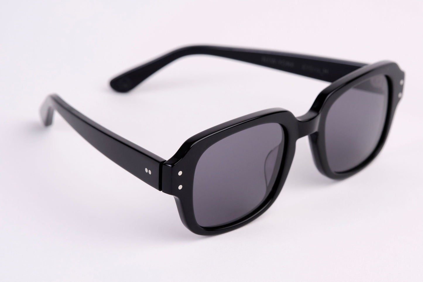 Large - NEW YORK EYERISH, "The Downings." Black Polished Frame with Grey Lenses