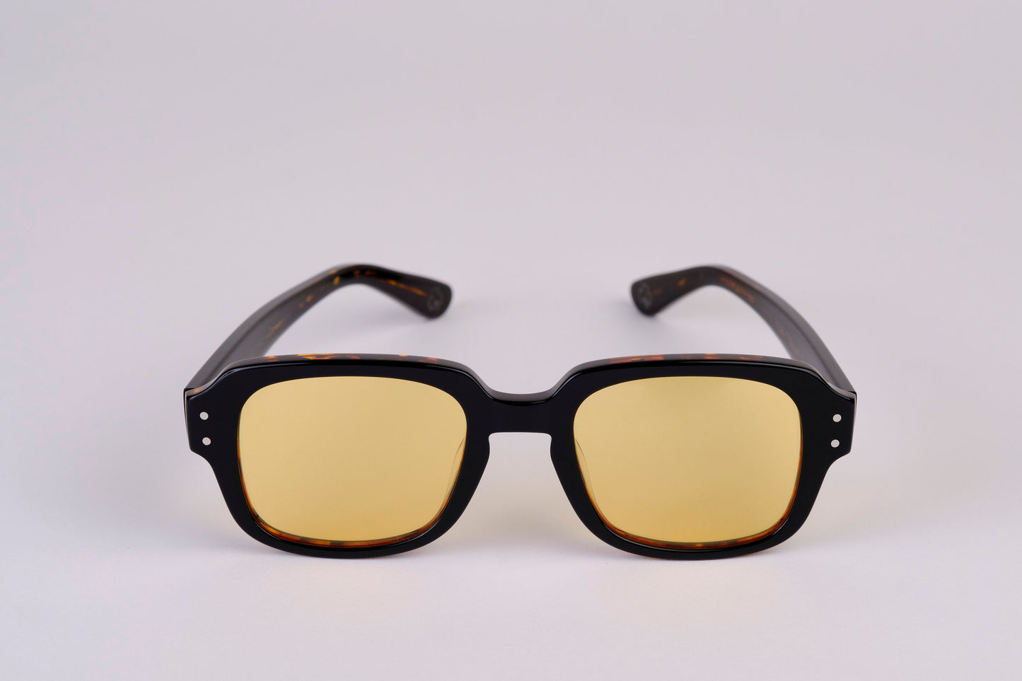 Large - NEW YORK EYERISH, "The Downings." Black/Brown Tortoise Shell Frame with Orange Lenses