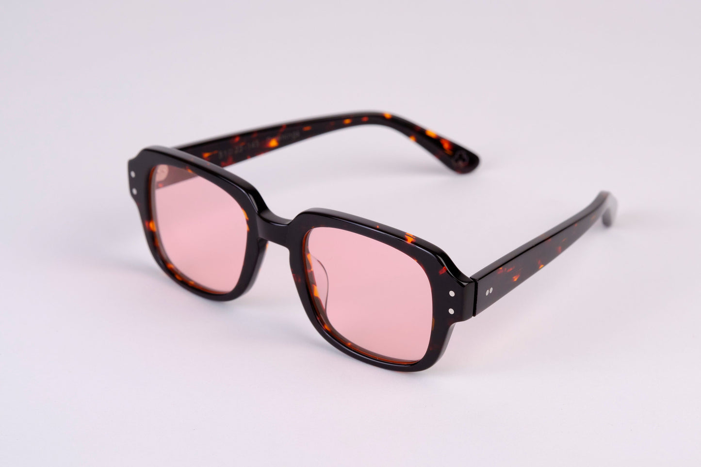 Large - NEW YORK EYERISH, "The Downings." Black/Brown Tortoise Shell Frame with Pink Lenses