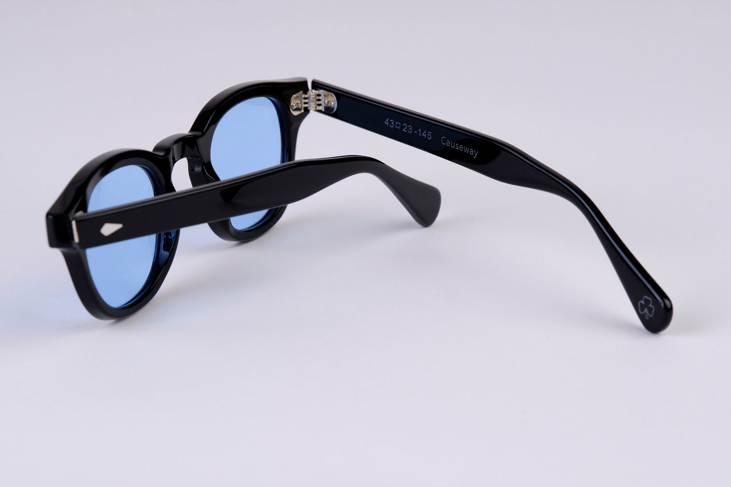 Large - NEW YORK EYERISH, Causeway. Black Frame with Baby Blue Lenses