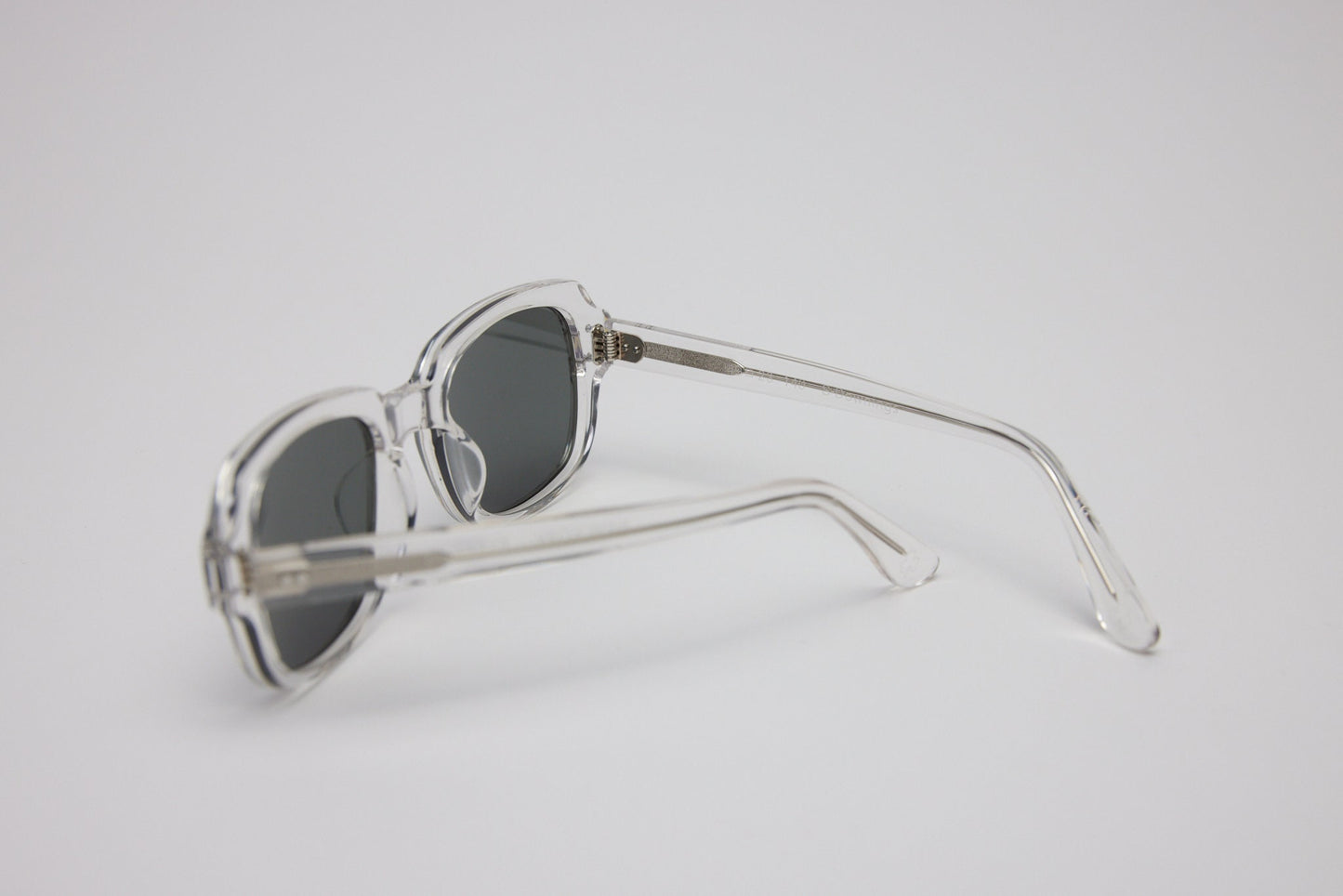 Small - NEW YORK EYERISH, "The Downings." Clear Frame with Grey Lenses