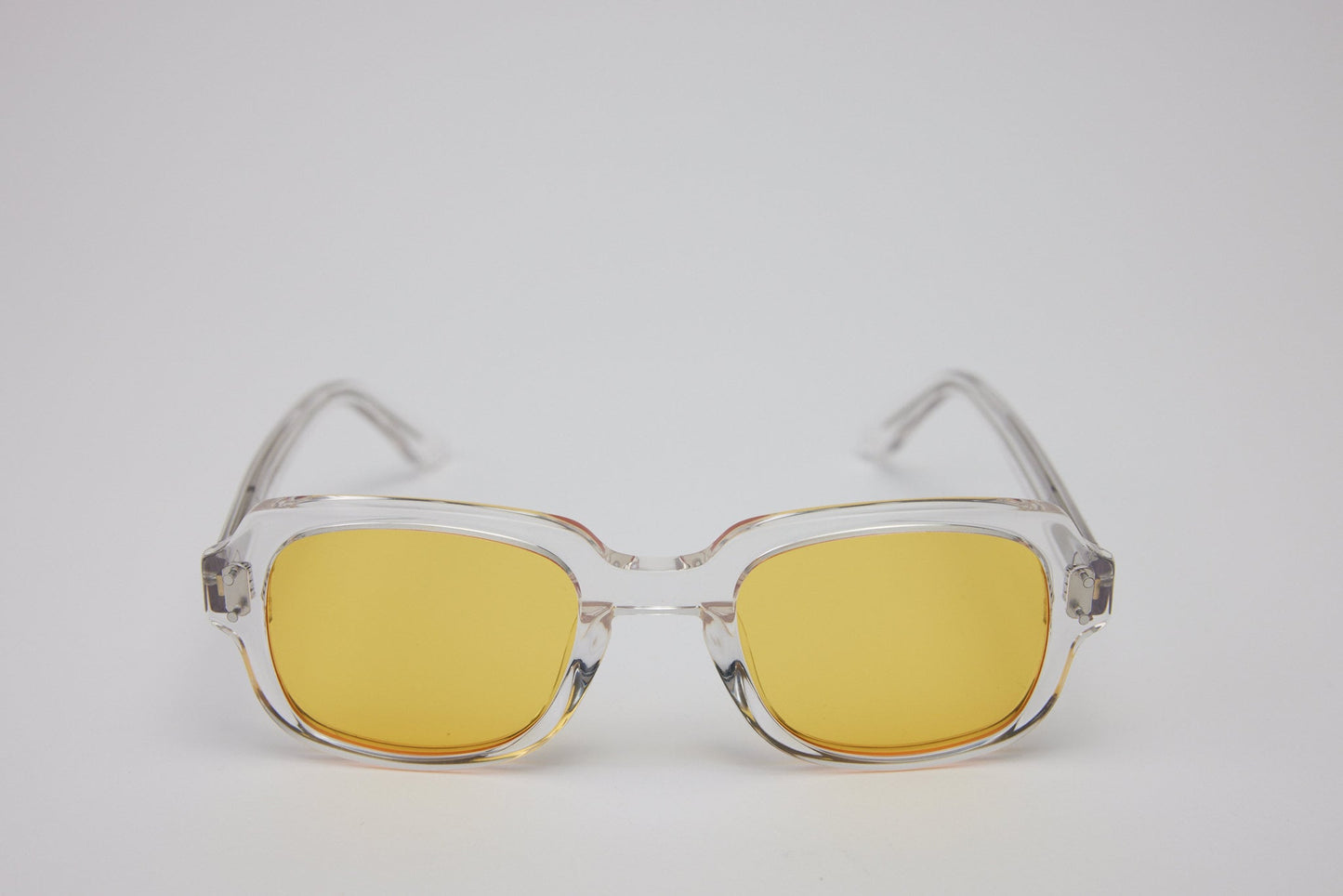 Small - NEW YORK EYERISH, "The Downings." Clear Frame with Yellow Lenses