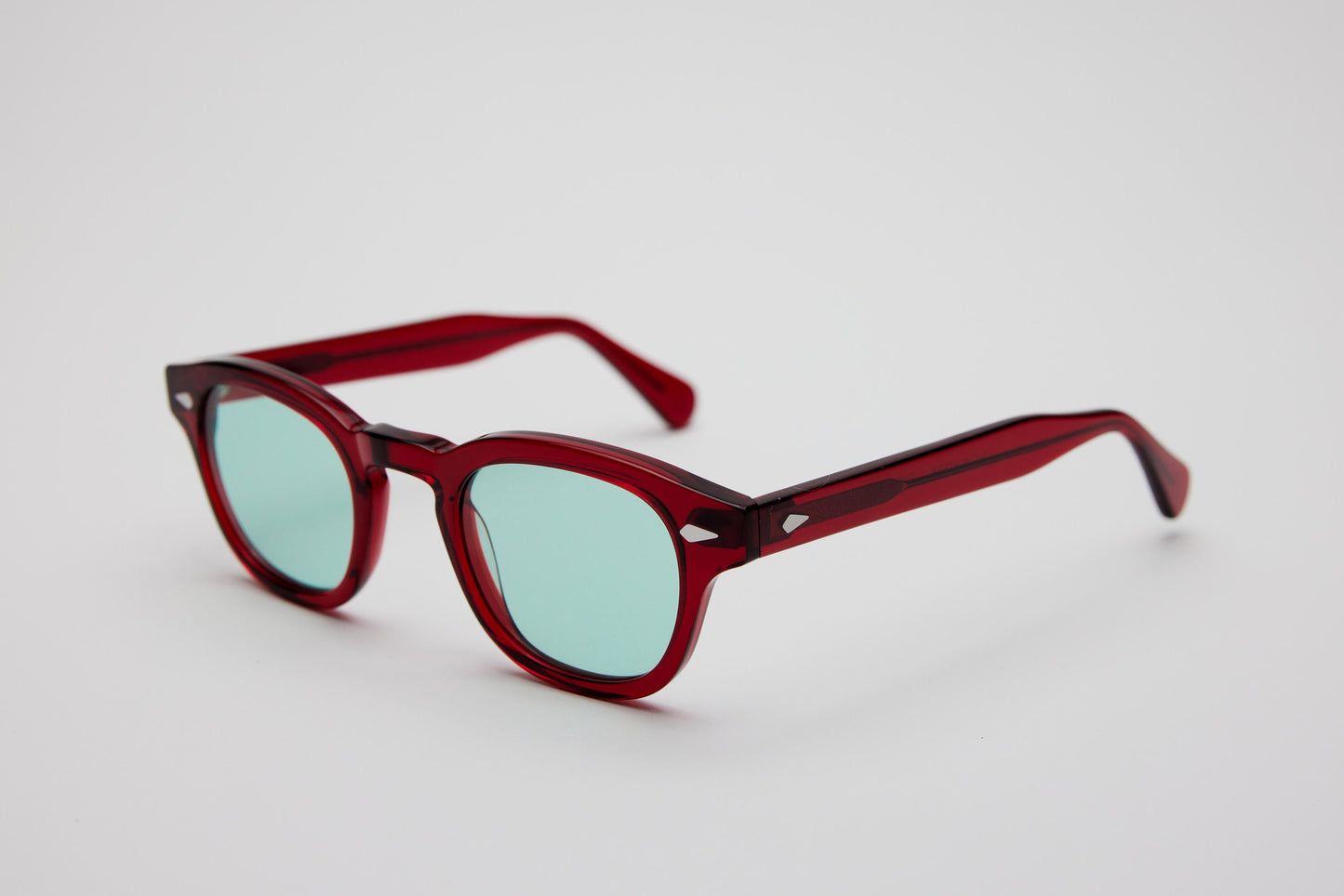 Small - NEW YORK EYERISH, Causeway. Red Frame with Mint Lenses