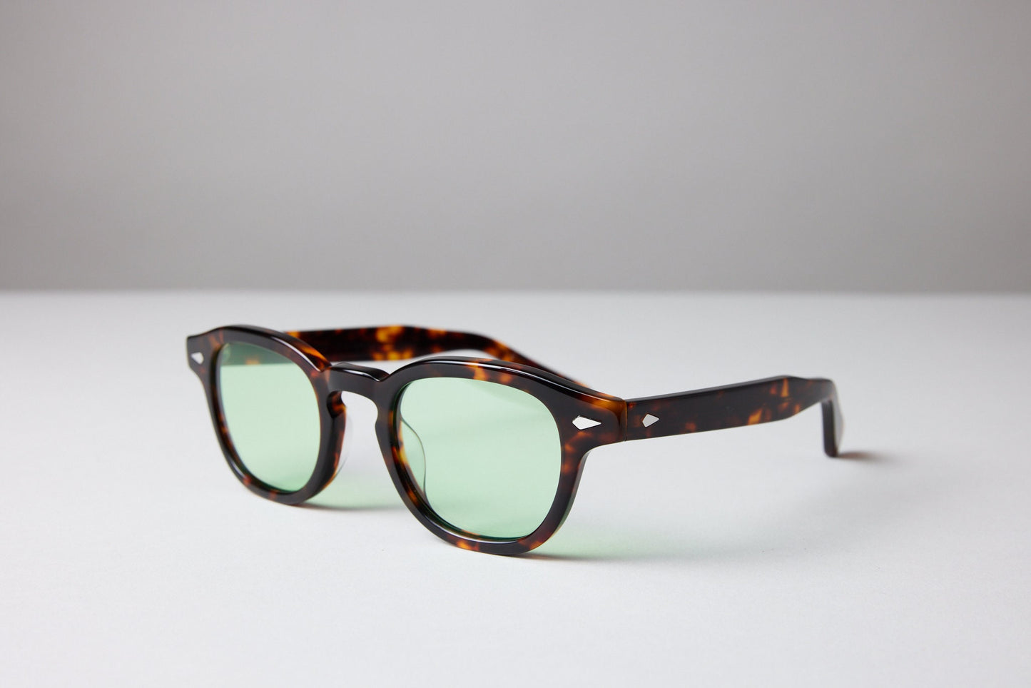 Large - NEW YORK EYERISH, Causeway. Brown Tortoise Shell Frame with Light Green Lenses