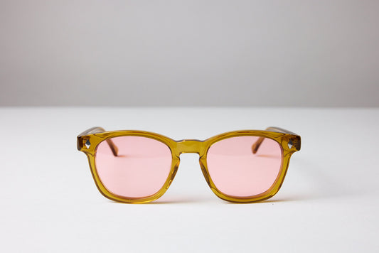 NEW YORK EYERISH, Castlerock. Caramel Frame with Rose Colored Lenses