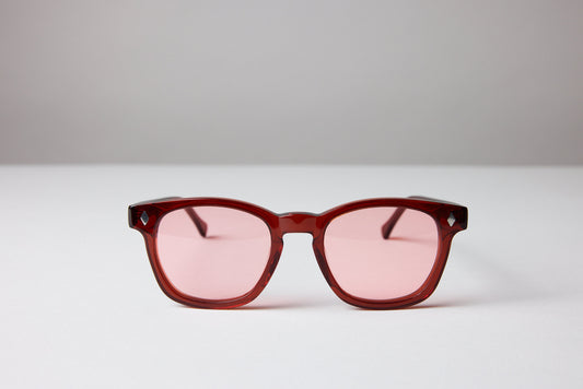 NEW YORK EYERISH, Castlerock. Garnet Red Frame with Rose Colored Lenses