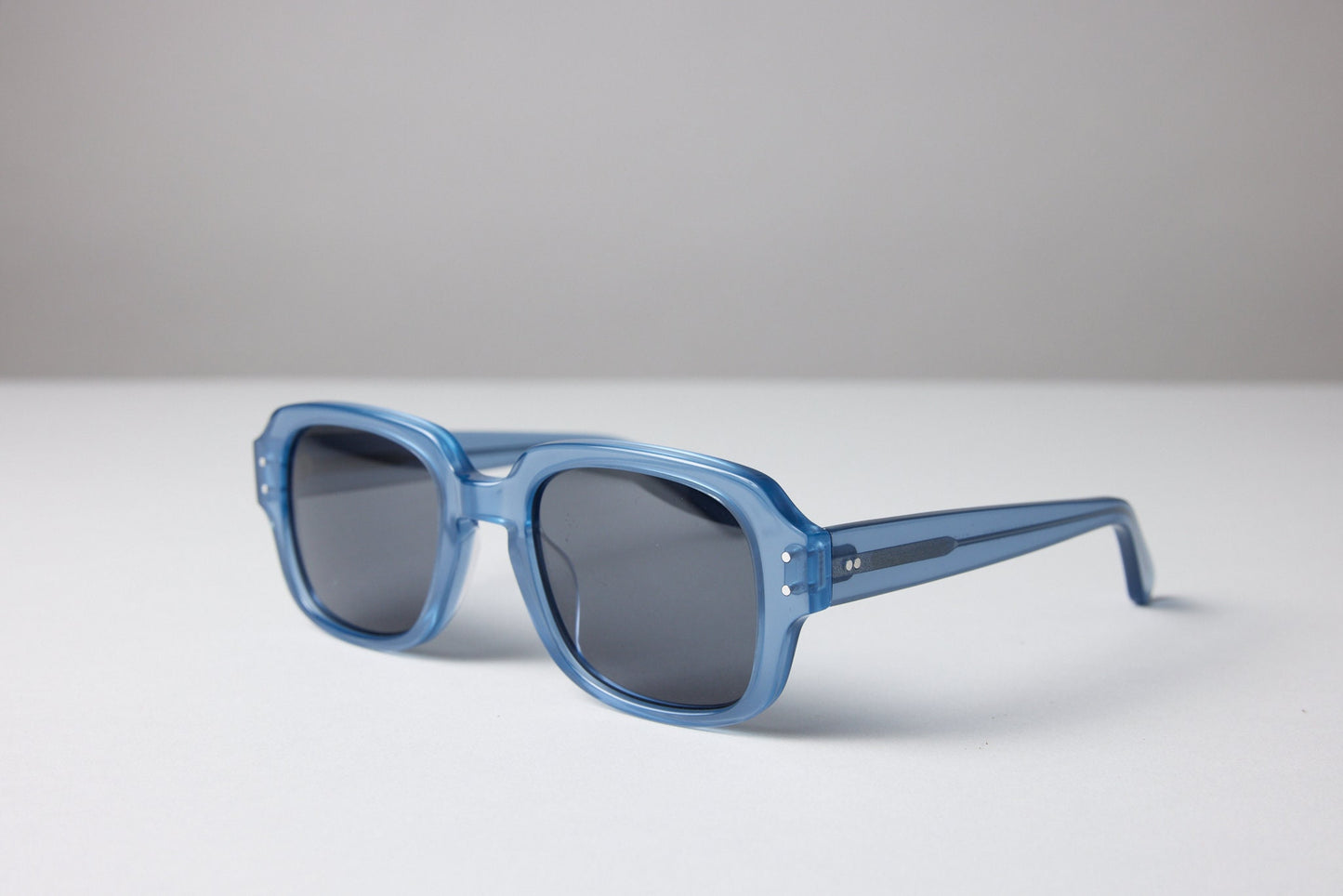 Large - NEW YORK EYERISH, "The Downings." Baby Blue Frame with Grey Lenses